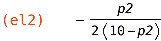 (el2)	-p2/(2*(10-p2))